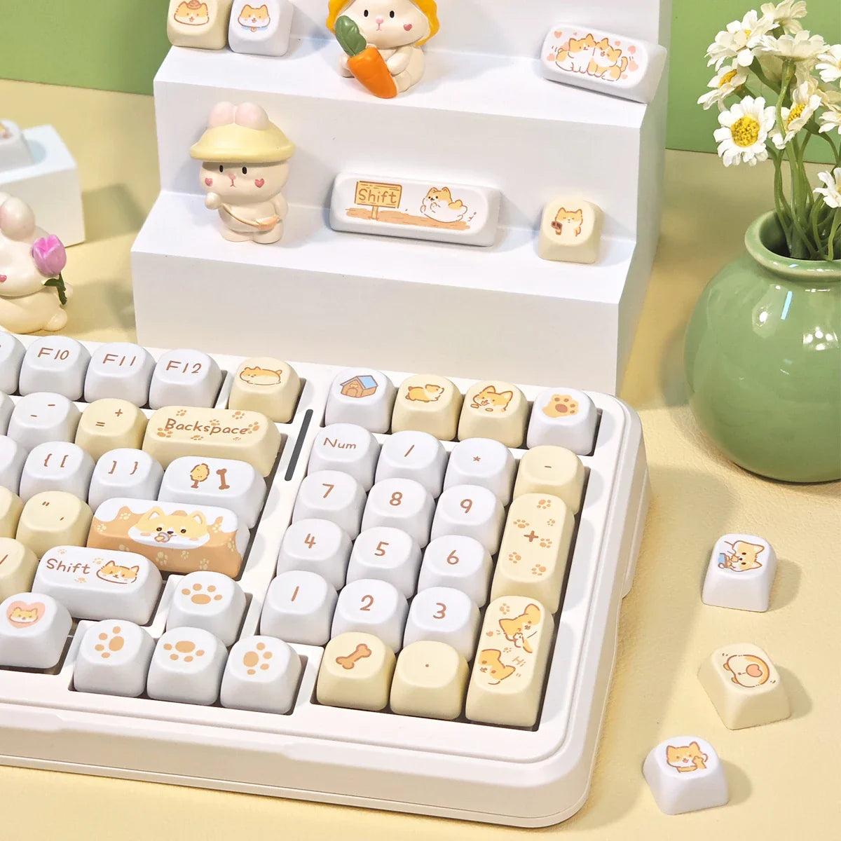 95Keys MOA Profile Keycaps PBT Five-sided Sublimation Cute Cartoon Key Caps for GMK67 GMK87 Gaming Mechanical Keyboard MX Switch