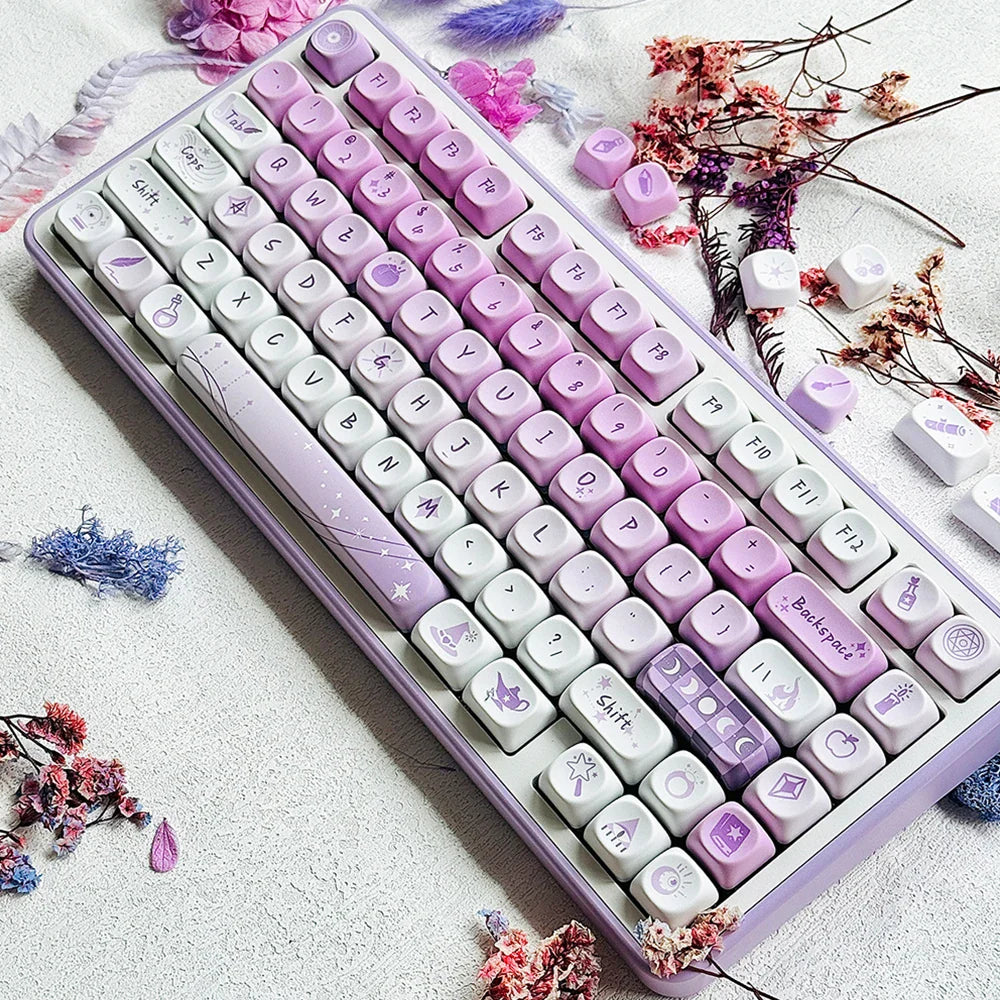 95 Keys MOA Profile PBT Keycaps for 61/64/68/84/75/87Keys Gaming Mechanical Keyboard AULA F75 GMK67 GMK87 Cartoon Cute Key Caps