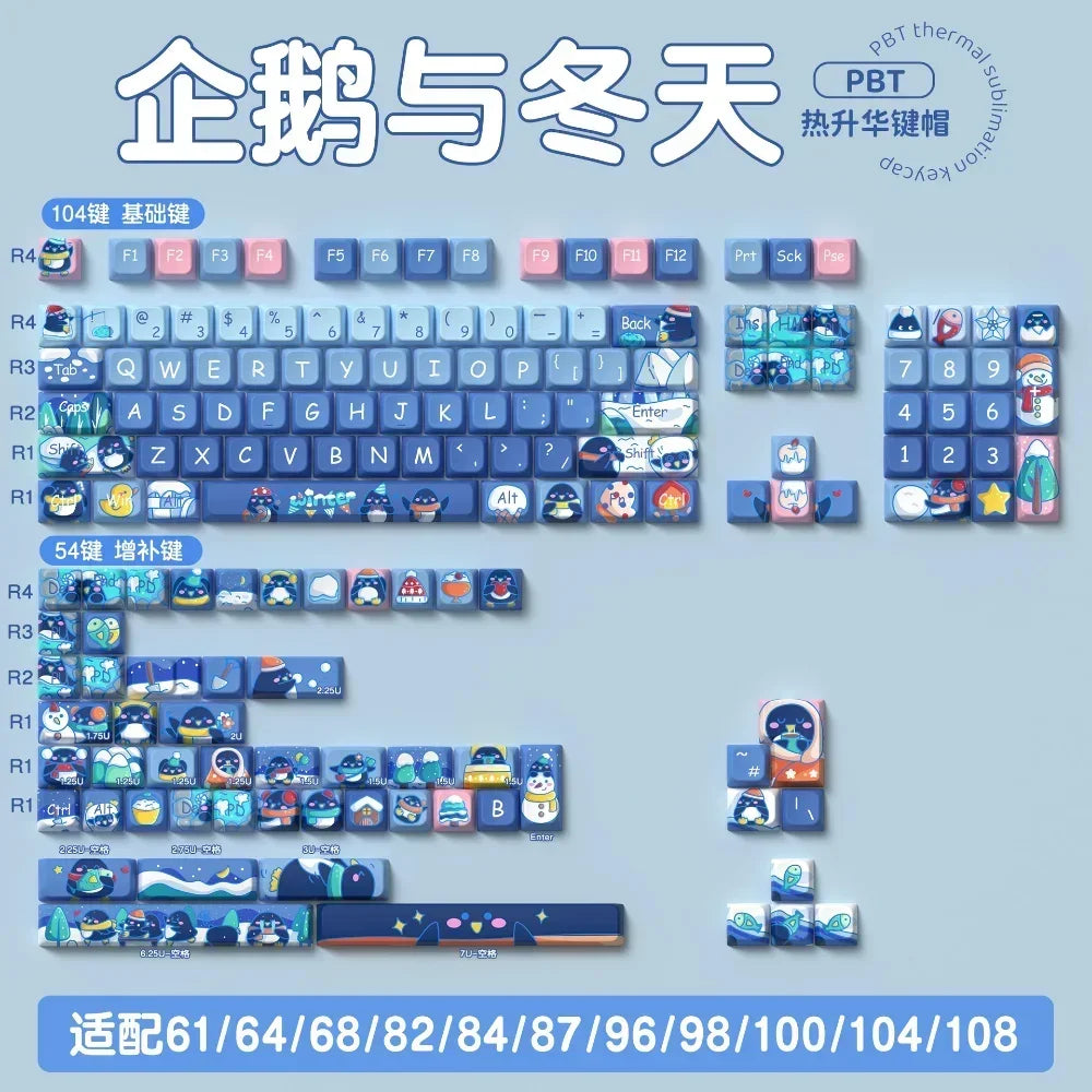 MDA Cartoon Personalized Keycap Set PBT Large Set Creative for MX Switch 60/84/90/104/108 Gaming Mechanical Keyboards