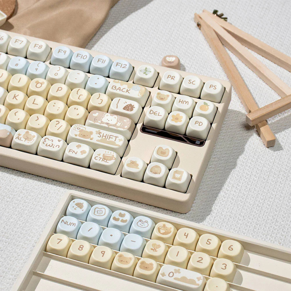Cats and Puppies Keycaps MOA Profile Thermal Sublimation PBT Keycaps Personalized Cute Keycap For 64/104/108 Mechanical keyboard