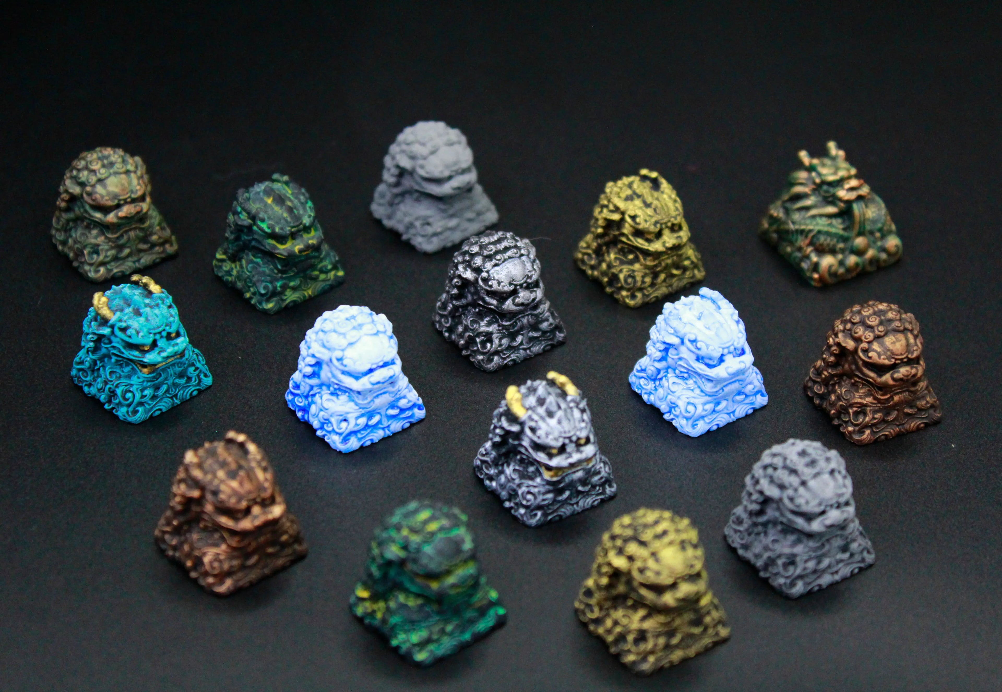 IDeal OEM Resin Keycaps Cherry MX Corss Switch Mechanical Keyboard No Backlit ESC F Zone Keycaps Lion Carved Customize Key Cap