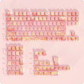 PIIFOX PBT OEM Profile Keycaps Thermal Sublimation 130 Keys Pink Thing Oil Painting Theme Transparent Translucent Side Engraving