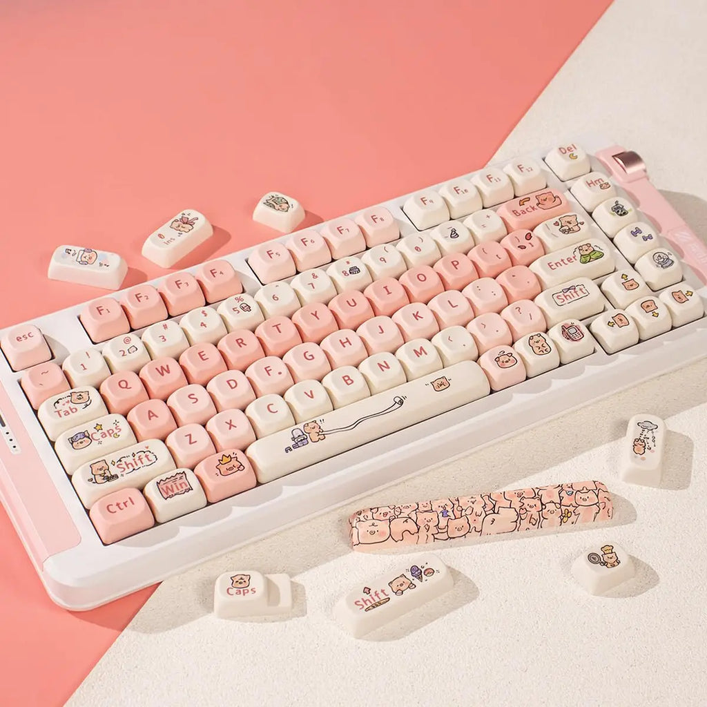 Cats and Puppies Keycaps MOA Profile Thermal Sublimation PBT Keycaps Personalized Cute Keycap For 64/104/108 Mechanical keyboard