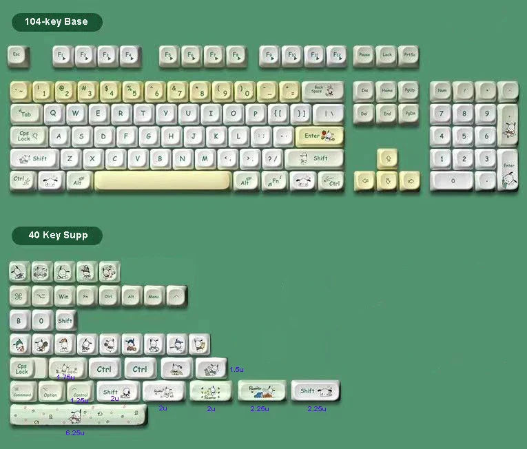 MOA Profile PBT Dyesubbed Keycaps for Cherry MX Switches on 61 63 64 68 75 84 87 96 98 100 104 108 Mechanical Keyboards