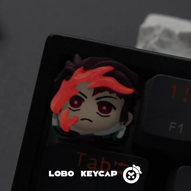 Demon Slayer Mechanical Keyboard Keycap Kamado Tanjirou Agatsuma Zenitsu Hashibira Inosuke Anime Resin Keycaps Custom Gifts