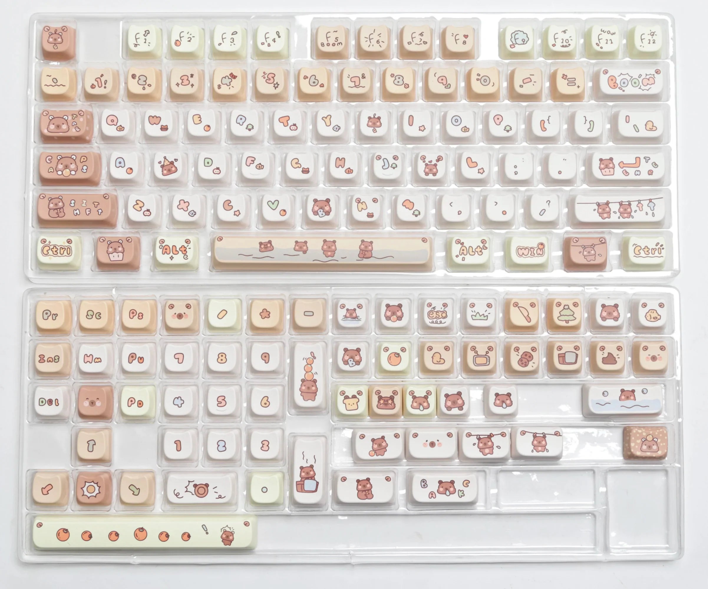 JCM MAO Profile Ear KeyCap Kindergarten Picabara Anime Cute Cat Keycaps for MX Switch Gaming Mechanical Keyboard GK75