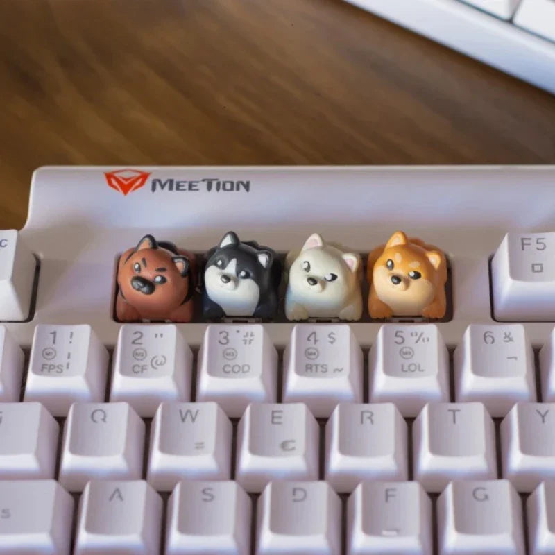 ECHOME Artisan Keycaps Shiba Dog Custom Animal Cute Keycap Resin Keyboard Cap Cartoon Pet KeyCap Mechanical Keyboard Accessories
