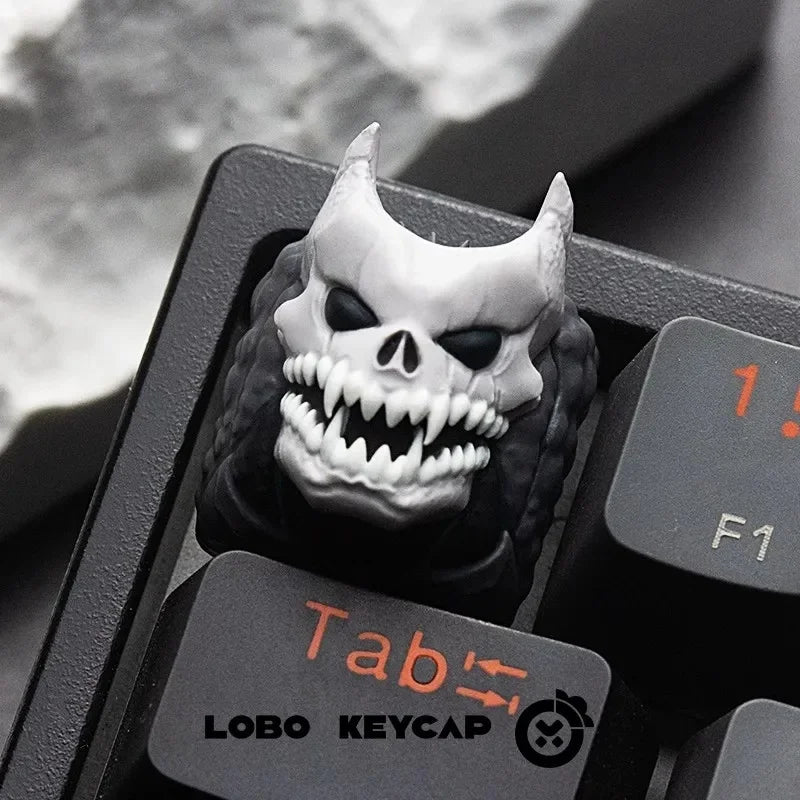 Lobo No.8 Artisan Keycap Custom Ghost Anime 3d Keyboard Key Caps Mechanical Keyboard Esc Point Resin KeyCaps Pc Game Accessories