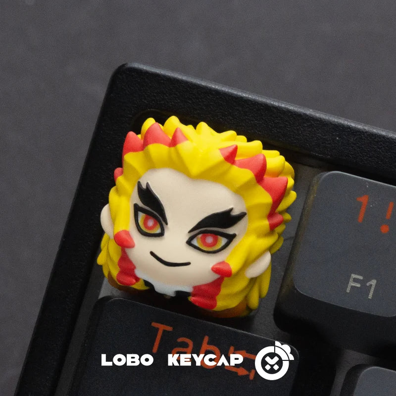 Demon Slayer Mechanical Keyboard Keycap Kamado Tanjirou Agatsuma Zenitsu Hashibira Inosuke Anime Resin Keycaps Custom Gifts