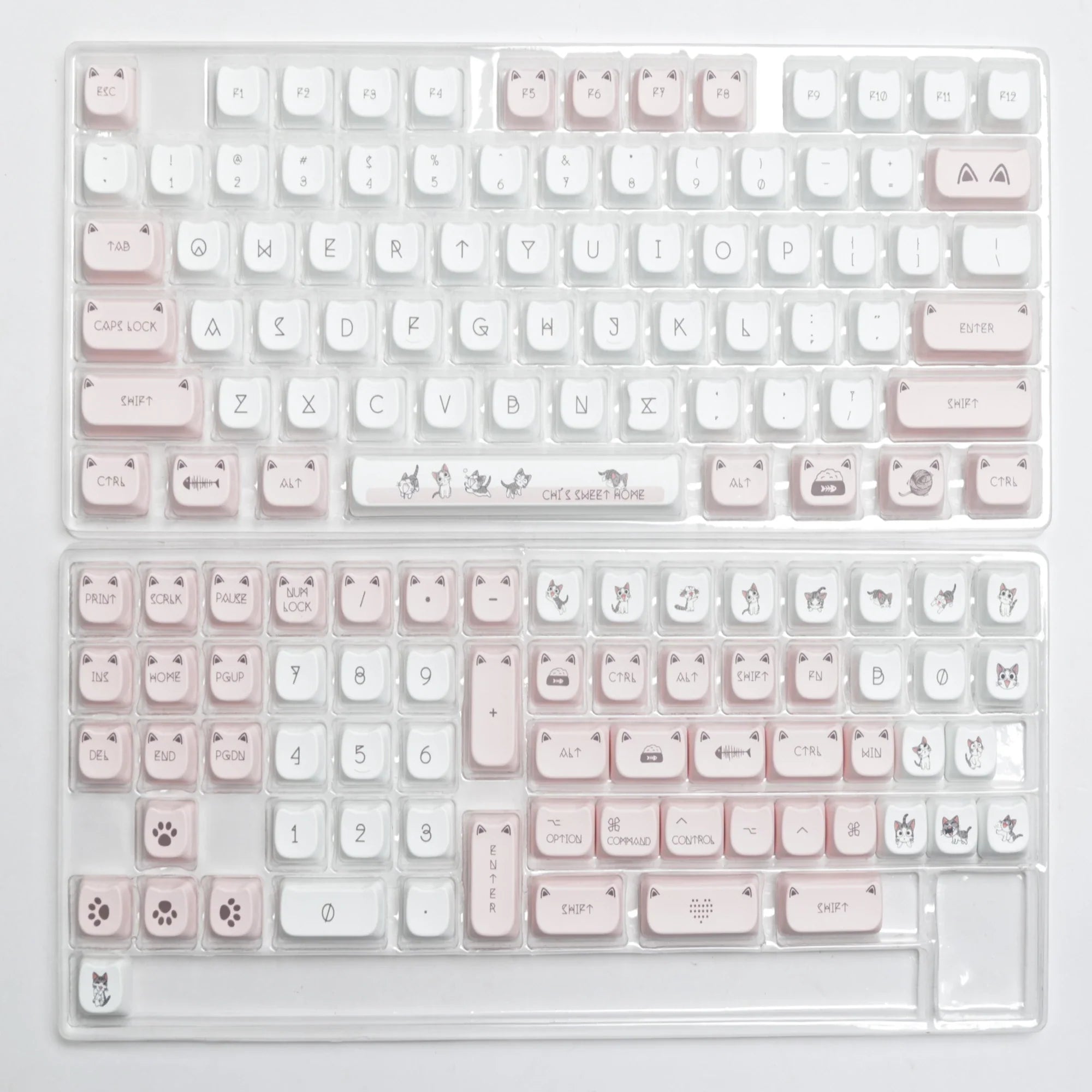 JCM MAO Profile Ear KeyCap Kindergarten Picabara Anime Cute Cat Keycaps for MX Switch Gaming Mechanical Keyboard GK75