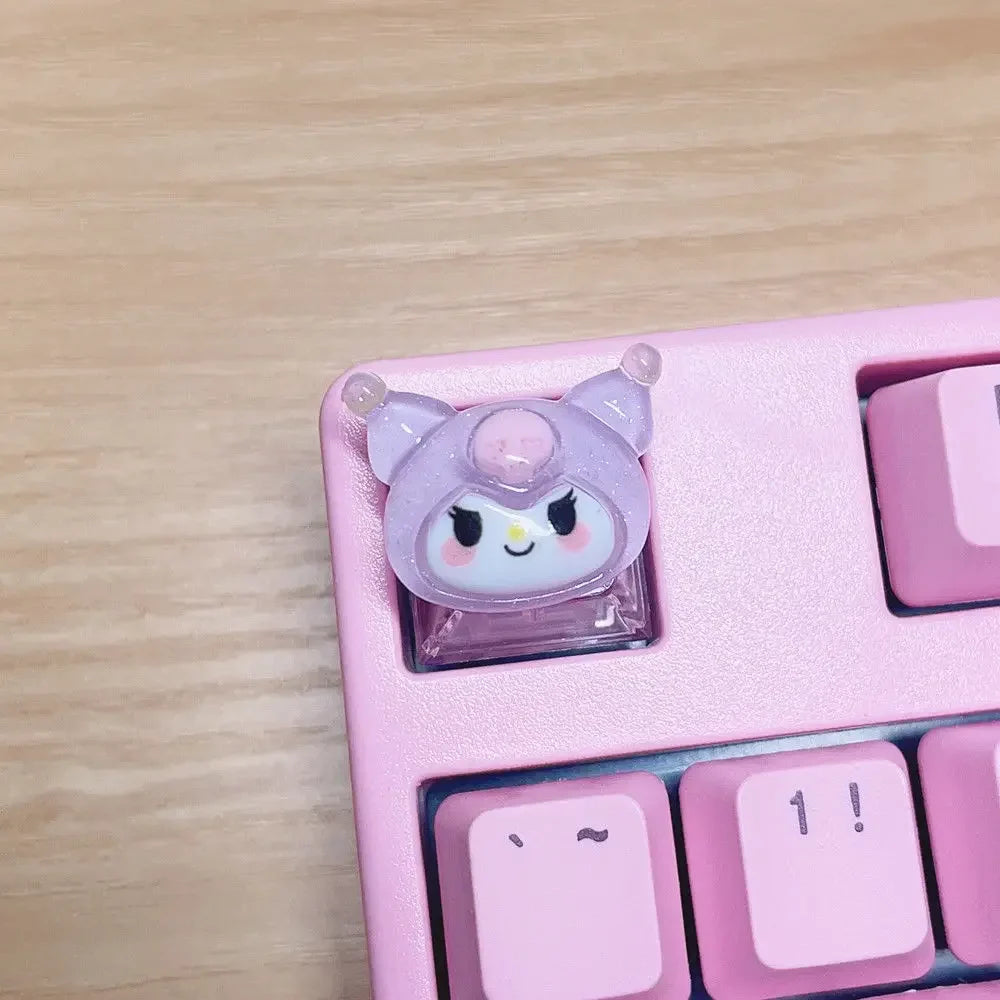 Sanrio Anime Cinnamon Roll DIY Keycap Cute Cartoon Melody Coolomey Translucent Cross Mechanical Keyboard ESC Base Keycap Gift
