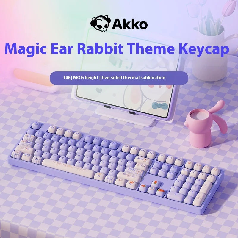 Akko Mechanical Keyboard Keycaps Mog Height 146 Keys Customization Keycap Pbt Thermal Sublimation Office Gaming Accessories Gift