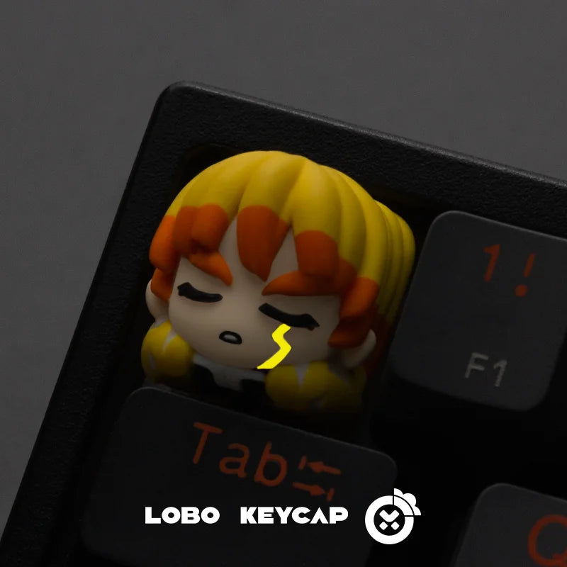 Demon Slayer Mechanical Keyboard Keycap Kamado Tanjirou Agatsuma Zenitsu Hashibira Inosuke Anime Resin Keycaps Custom Gifts