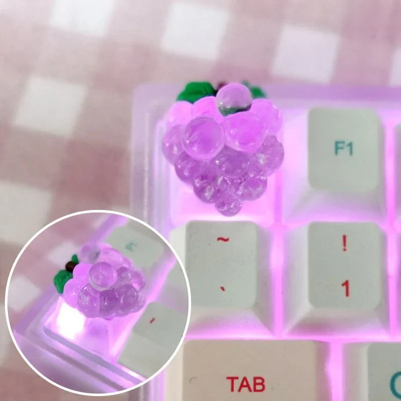 Diy Fruit Transparent Keycap for Cherry Axis Mechanical Keyboard Special Pink Strawberry Peach ESC Supplement OEM R4 Keycap
