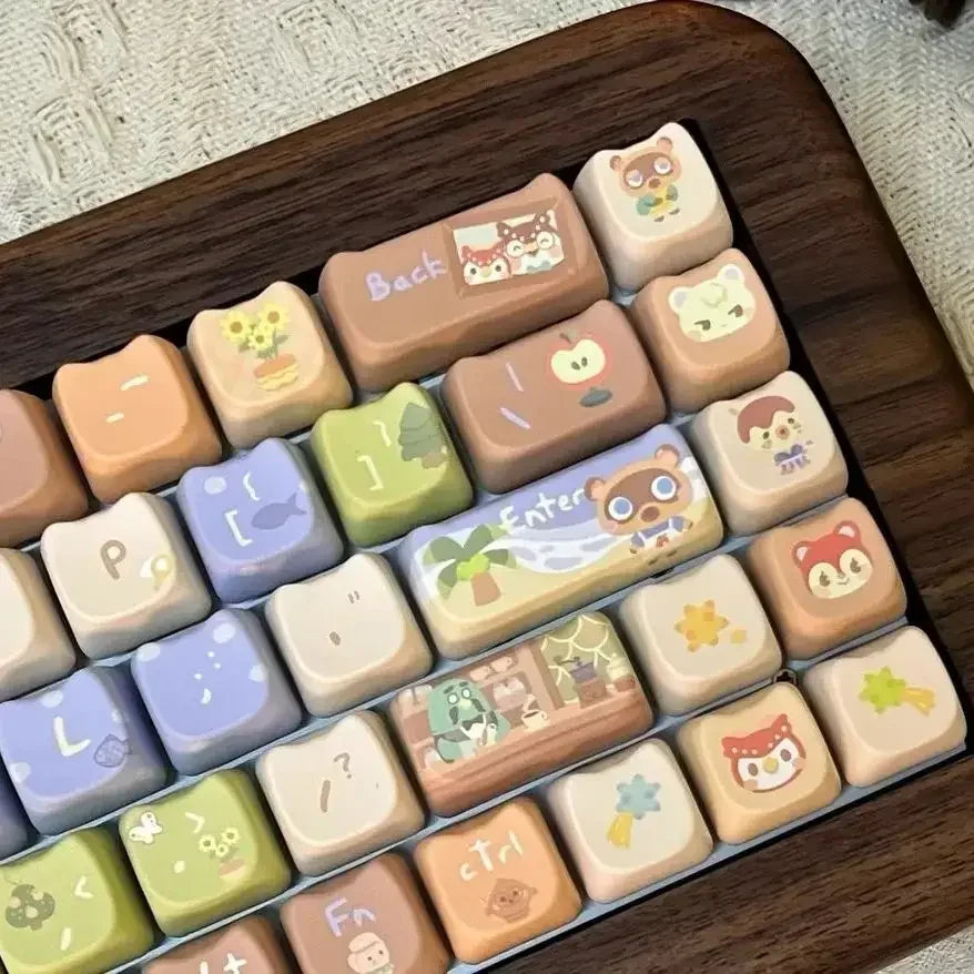 142 Keys Customized Gift Cute Cat keycaps New MAO Keycaps Square Thermal Sublimation Mechanical Keyboard 2.25 U 2.75U for Alice