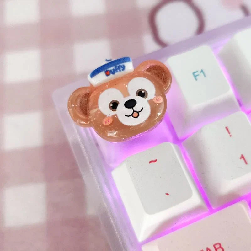 Diy Sanrio Translucent Keycap for Cross Axis Mechanical Keyboards Female Love Kuromi Key Cover