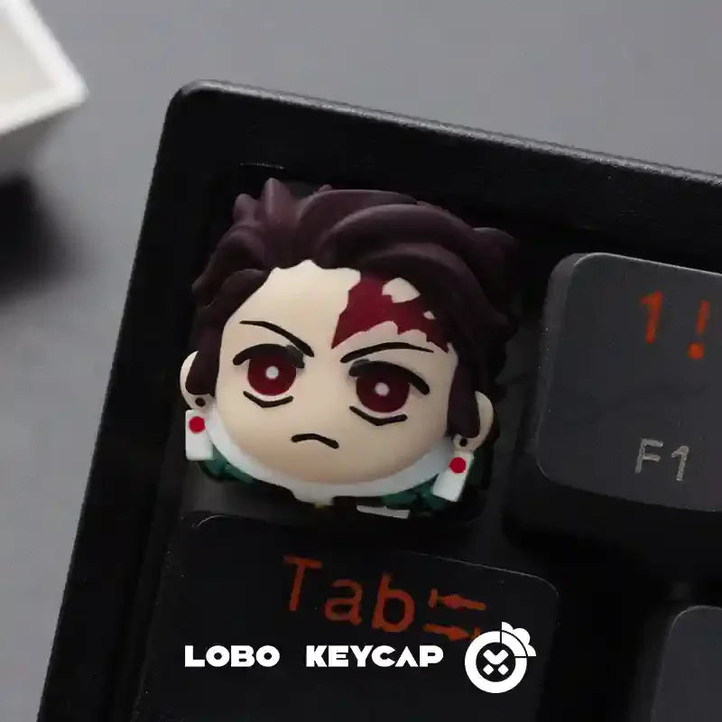 Demon Slayer Mechanical Keyboard Keycap Kamado Tanjirou Agatsuma Zenitsu Hashibira Inosuke Anime Resin Keycaps Custom Gifts