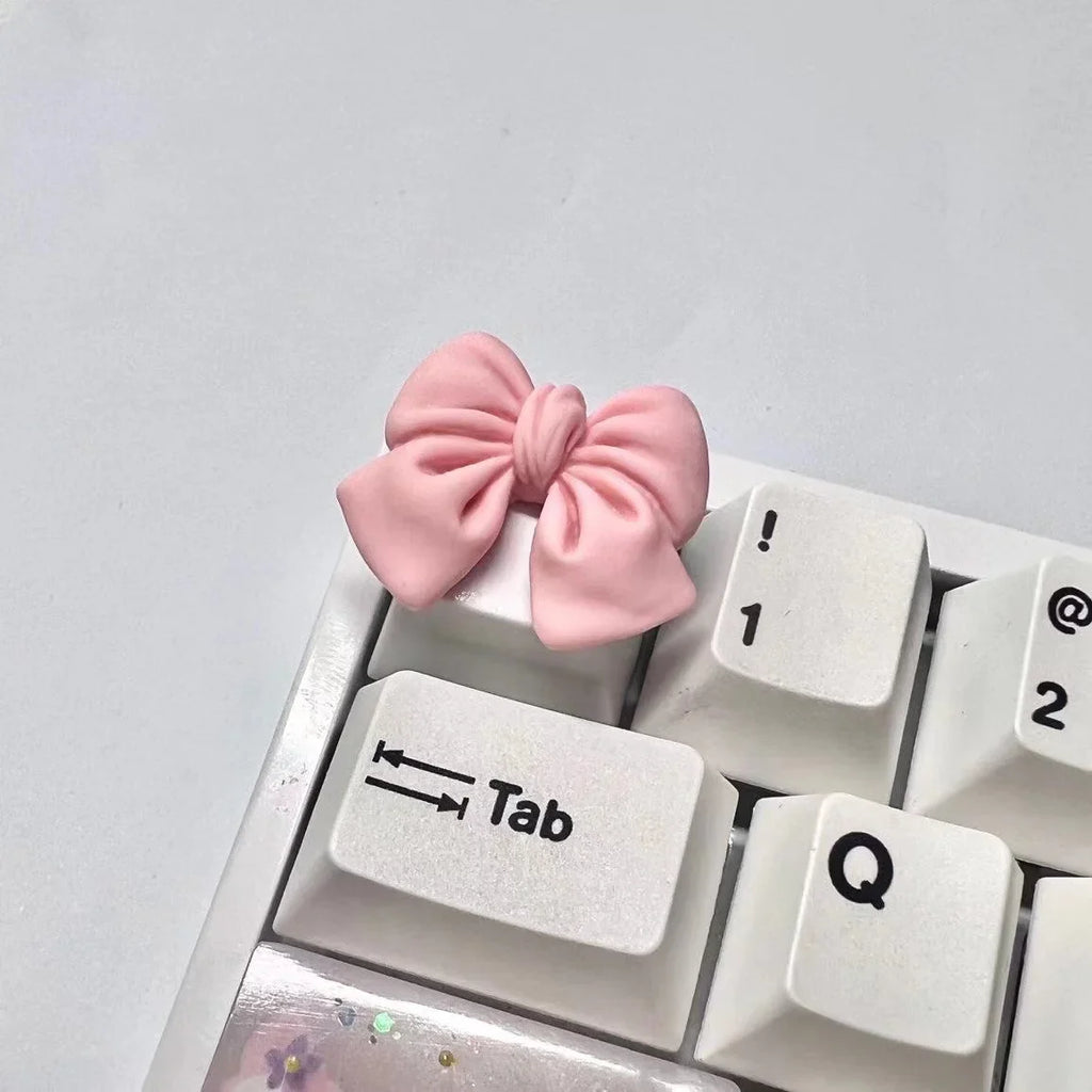 New Bowknot Cute Esc Keycap Oem Kawaii Pink White Keycaps Girl Woman for Profile Cherry Mx Switch Mechanical Keyboard