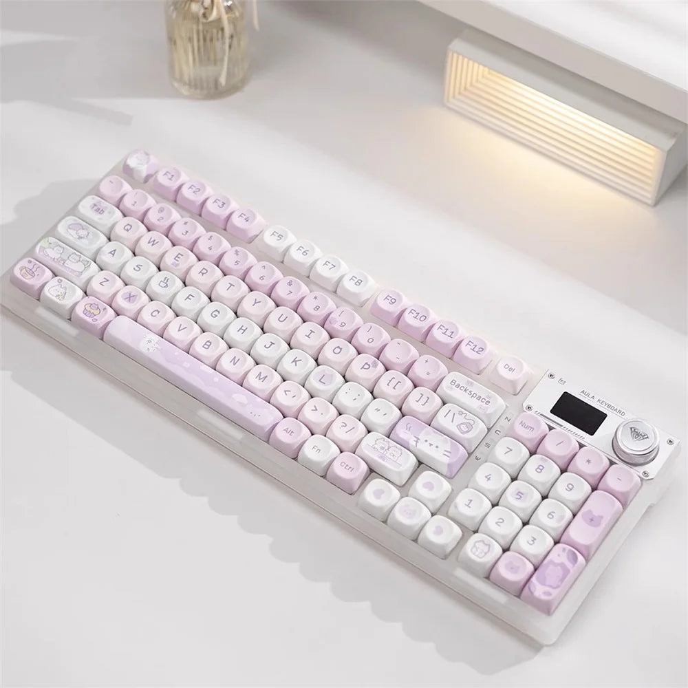 95/132 Keys Cute Cartoon Animals Theme Keycaps MAO Profile DIY PBT Dye Sublimation Key Caps for Mechanical Keyboard MX Switch