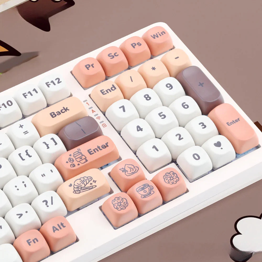 NEW134 keys Cute Keycaps PBT Keycaps MOA Keycaps Custom Keyboard Keycaps for Cherry Gateron MX Switches Mechanical Keyboards