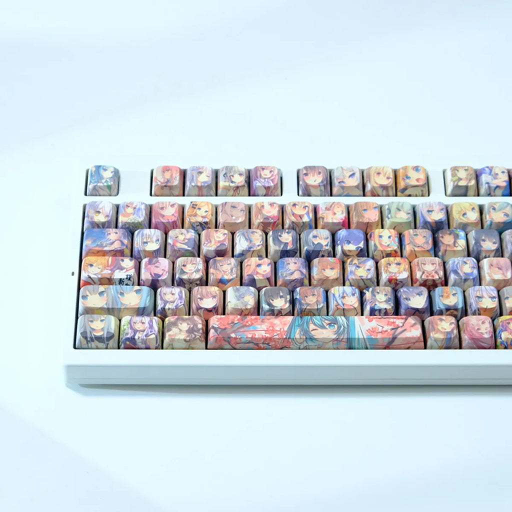 Color Anime Keycaps Personalized Customization Cartoon Anime 126 Key PBT Mechanical Keyboard Keycap MOA Profile Keycap Accessory