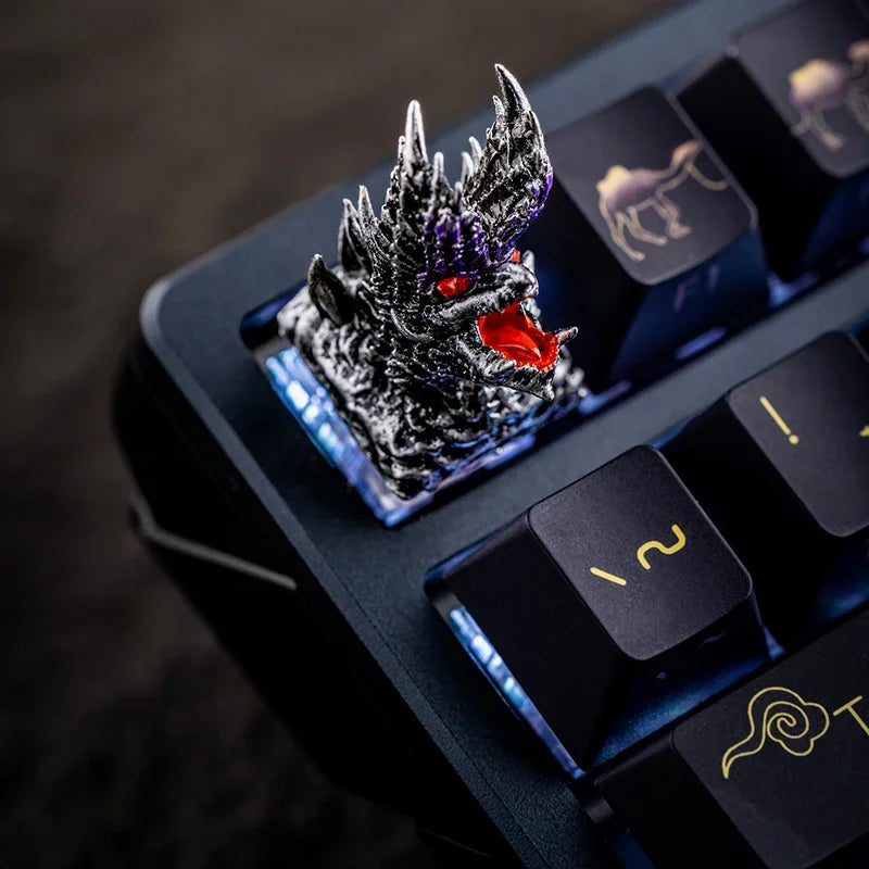 MonsterHunter Dragon Point Keycaps Anime Artisan Keyboard Cap Zinogre 3D Custom Gaming Decoration KeyCap for Mechanical Keyboard
