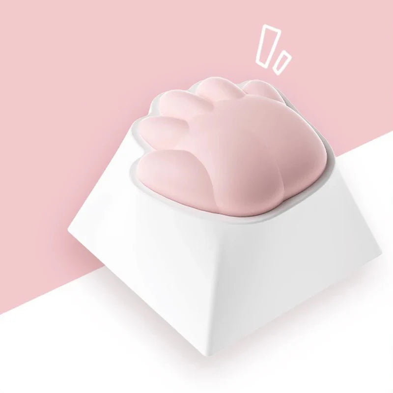 Kawaii Cute Soft Silicone Cat Paws Corgi Buttock OEM ABS Keycap For Mechanical Keyboard Cherry MX Switch