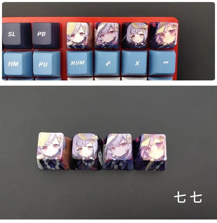 Cartoon Anime Genshin Impact Keycap zhongli Mechanical keyboard replacement key R4 PBT thermal sublimation Cherry OEM height