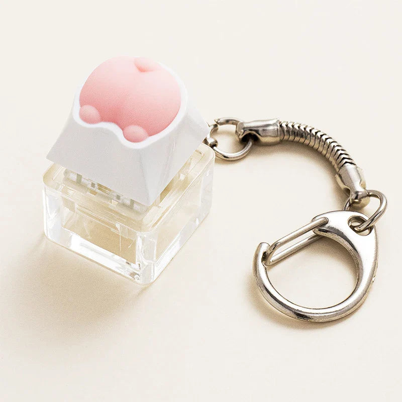 Kawaii Cute Soft Silicone Cat Paws Corgi Buttock OEM ABS Keycap For Mechanical Keyboard Cherry MX Switch