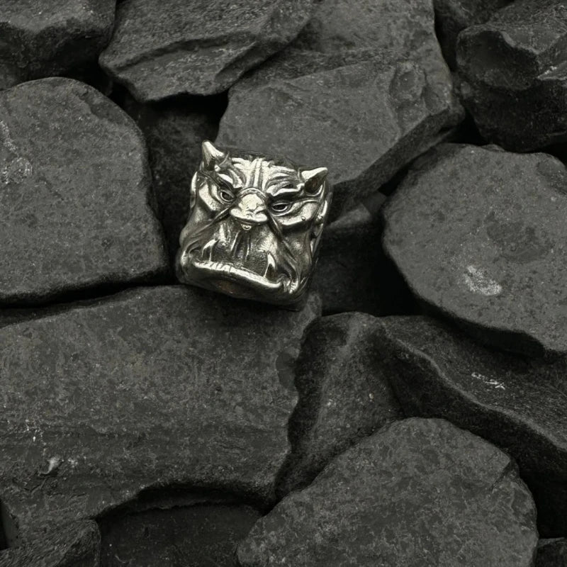 Black Myth: Wukong Keycaps Retro Skull Design Mechanical Keyboard Keycaps Customized Pure Copper Letter Card Slot Metal Keycaps