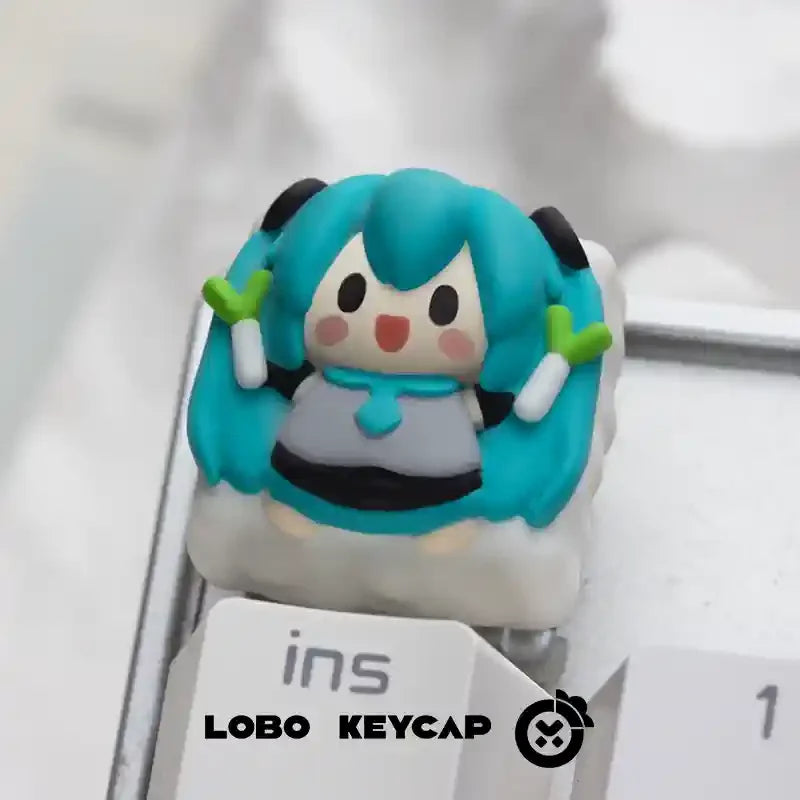 New Vocaloid Miku Animation Theme Keycap 1 Pcs Q Version Personalized Customized Resin Art Gaming Mechanical Keyboard Key Cap
