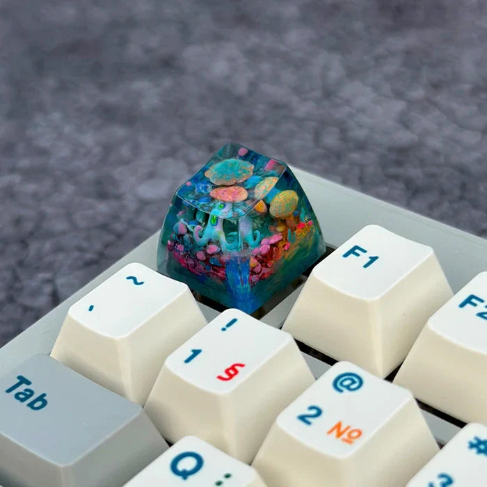 Creative Mushroom World Keycaps Resin SA Height Mechanical Keyboard Accessory Personalized Translucent Custom ESC Keys Gifts