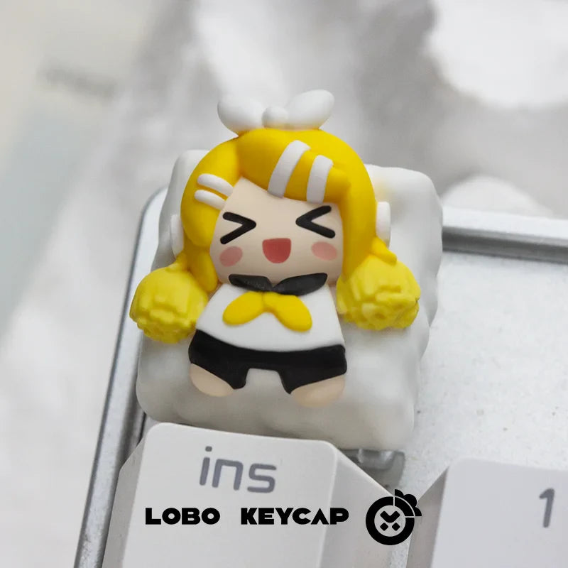 New Vocaloid Miku Animation Theme Keycap 1 Pcs Q Version Personalized Customized Resin Art Gaming Mechanical Keyboard Key Cap