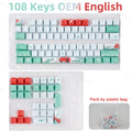 108 Keys OEM Profile Keycaps Coral Sea Theme PBT Five-side DYE Sublimation Key Caps for Gaming Mechanical Keyboard MX Switches