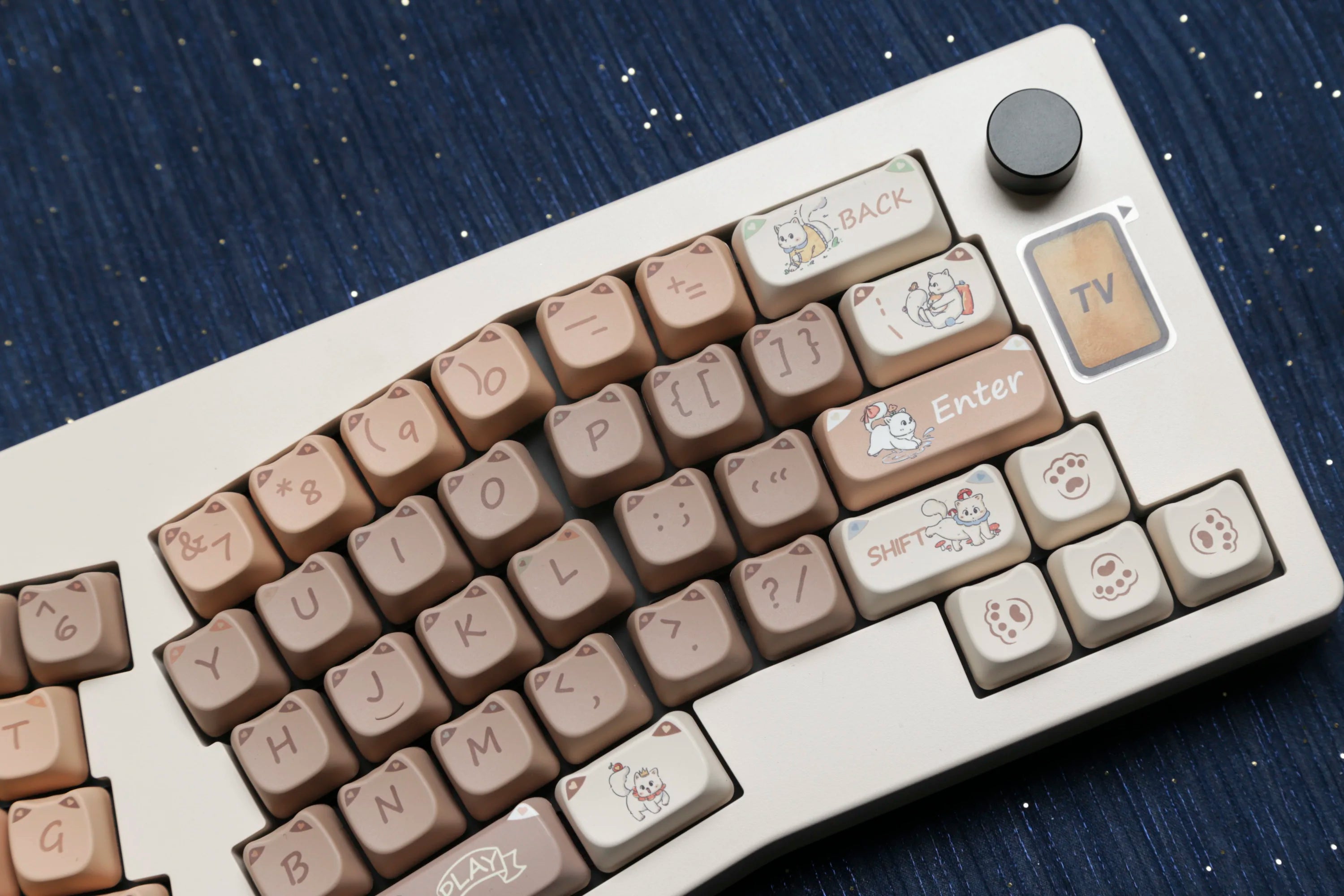 JCM MAO Profile Ear KeyCap Kindergarten Picabara Anime Cute Cat Keycaps for MX Switch Gaming Mechanical Keyboard GK75