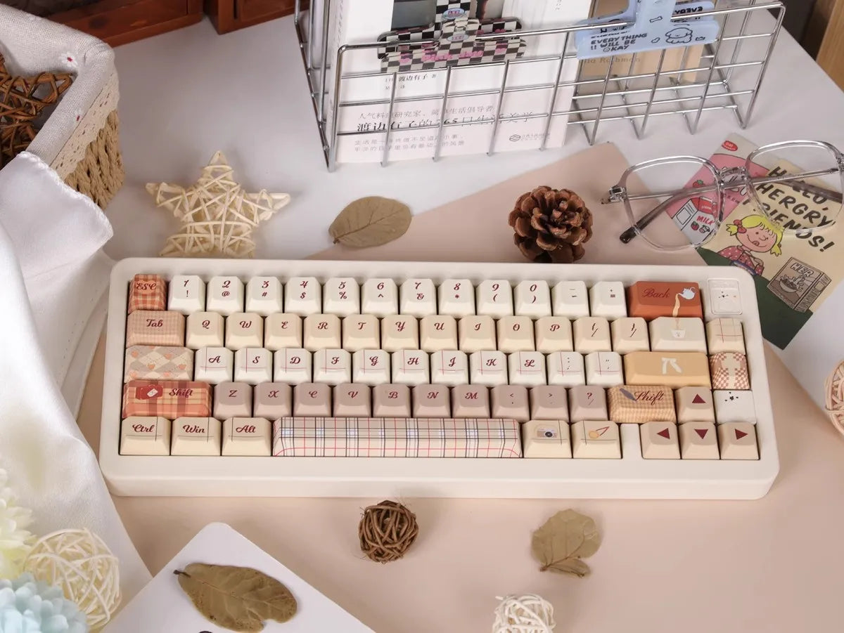 Autumn Colors of England Theme Keycaps Set PBT Keyboard Caps Custom 152 Keys Cherry Profile  Keycaps for Mechanical Keyboard