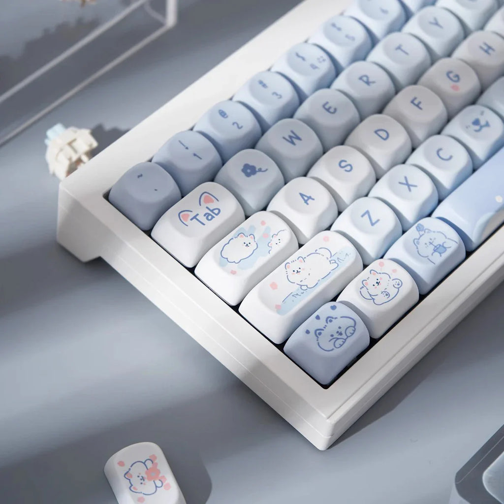 95 Keys/Set Key Caps Cartoon Puppy Cat Kitty MOA Profile PBT for DIY Custom Mechanical Gaming Keyboard Keycap Dye Sublimation