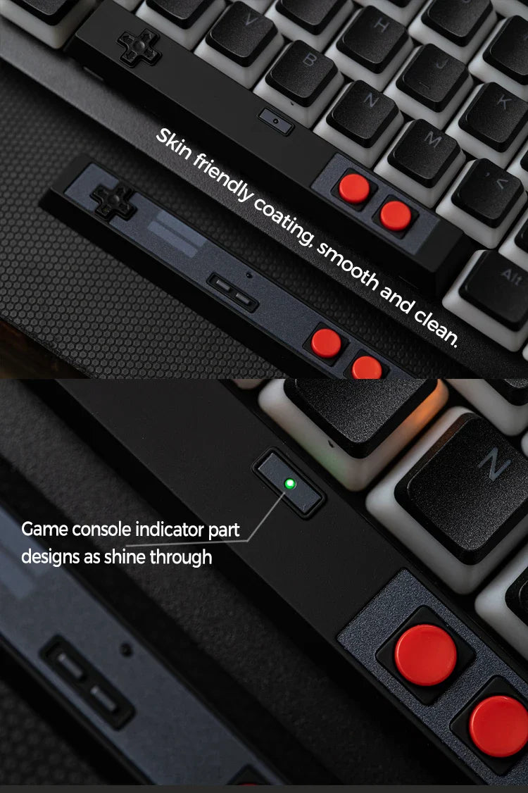 Retro Gamepad Keycap 6.25u spacebar Artisan Keycap ABS Material For MX switches for Gaming Mechanical keyboard Black White