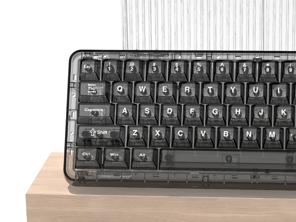 115 Keys Crystal Ceramic PC Keycap RGB Shine Through Key cap MDA Profile Black Transparent Clear Keycap for MX Switches Keyboard