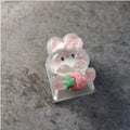 Cute Cartoon Transparent Strawberry Rabbit Keycap DIY Handmade Personalized Mechanical Keyboard Dedicated PBT Keycap