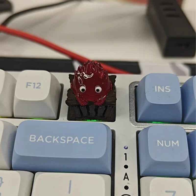 Calcifer Mechanical Keyboard Keycaps Customized Cute Keycap Cartoon Original Design Keycaps For Keyboard PC Gifts [In Stock]