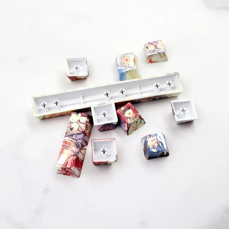 PBT Mechanical Keyboard Keycap  Anime Cute 124 keys Dye Sublimation Chreey Profile Japanese Anime Keycap For Cherry MX Switch