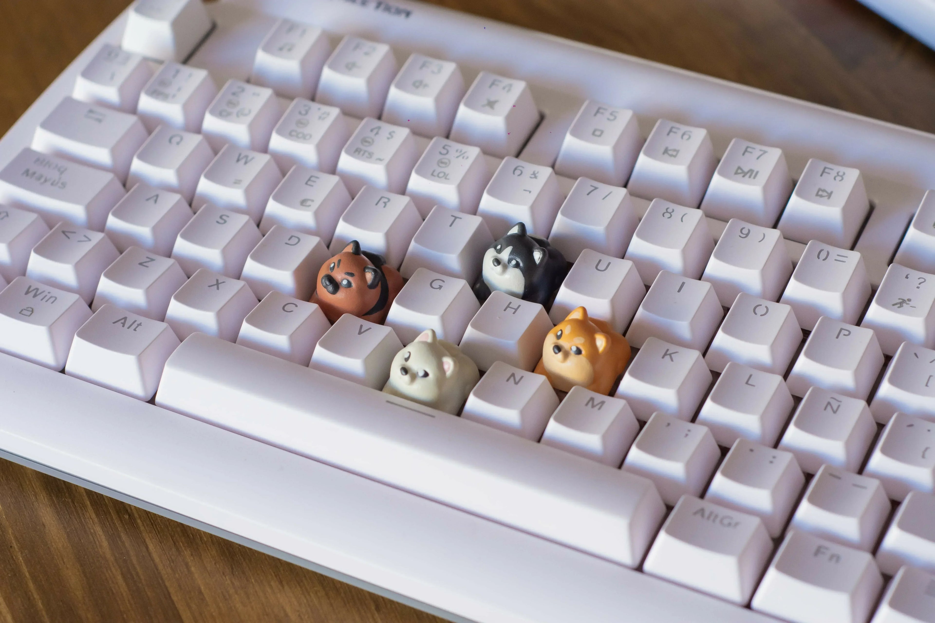 ECHOME Artisan Keycaps Shiba Dog Custom Animal Cute Keycap Resin Keyboard Cap Cartoon Pet KeyCap Mechanical Keyboard Accessories