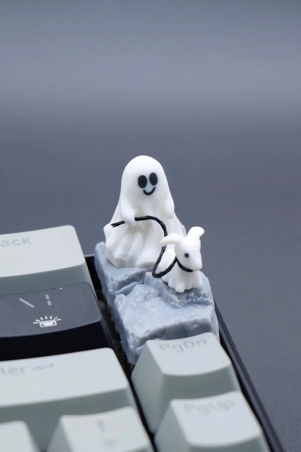 Ghost Dog Theme Keycap Resin Personality Custom Magnetic Keyboard Cap Cherry MX 1U KeyCap for Mechanical Keyboard Accessories