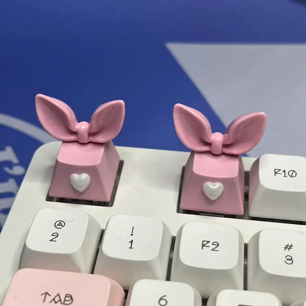 DIY Custom Bow Keycap with Transparent R4 Cross Axis Gaming Pink Mechanical Keyboard Keycaps Keyboard Decoration
