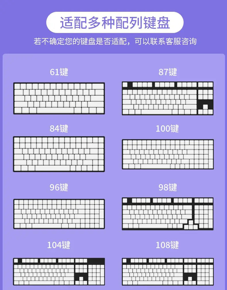 Cat Candy Planet Keycap Pbt Material SOA Height Full Five-Sided Sublimation Process Round And Cute Diy Purple Rainbow Keycaps