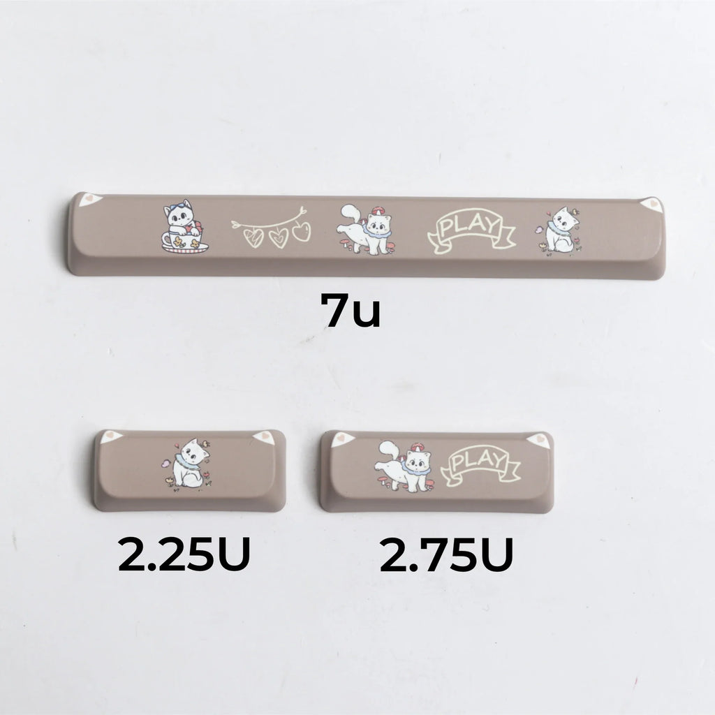 JCM MAO Profile Ear KeyCap Kindergarten Picabara Anime Cute Cat Keycaps for MX Switch Gaming Mechanical Keyboard GK75
