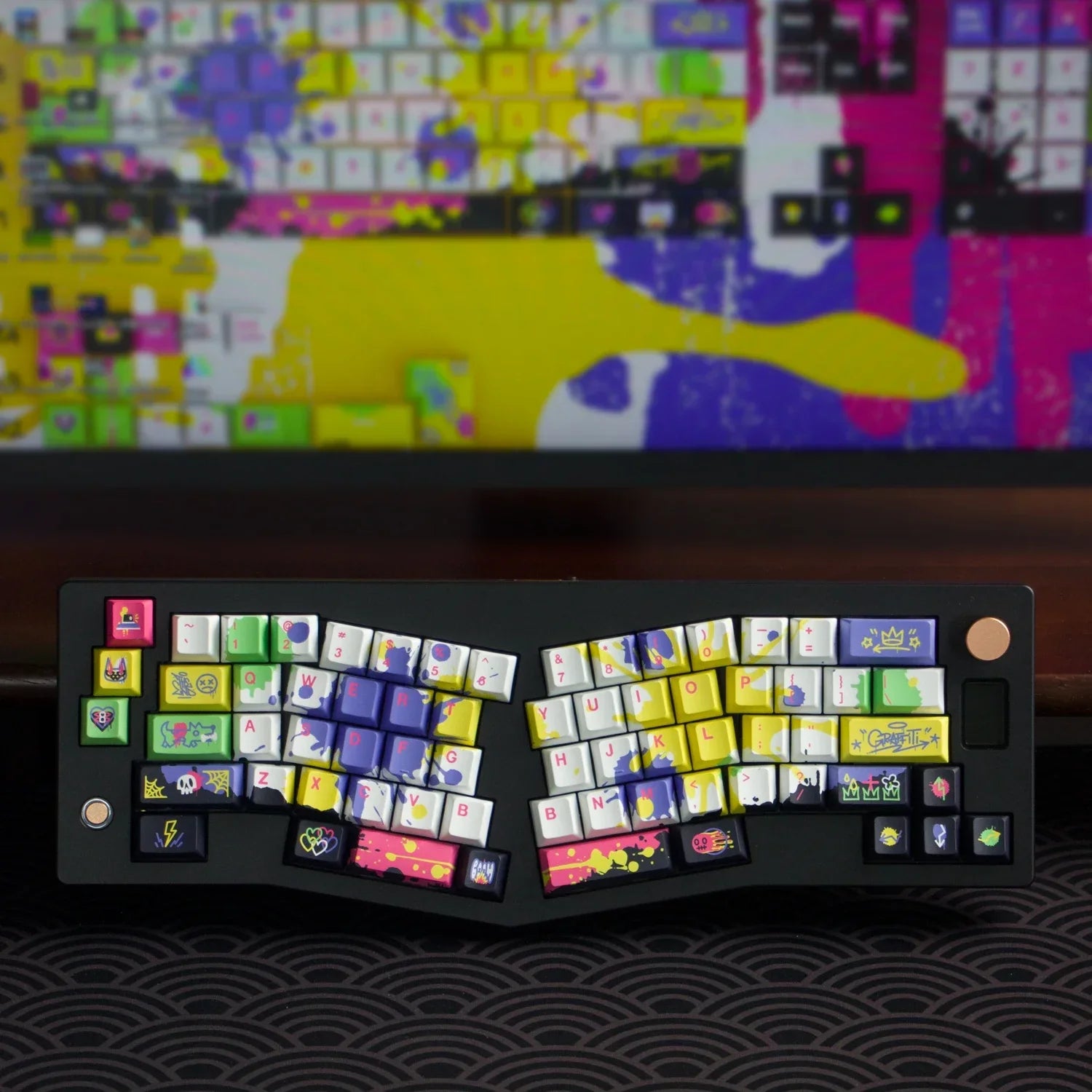 Graffiti Keycap Set Cherry Profile PBT Dye-sublimation Keycaps for Mechanical Keyboard Mx Swich 61/64/68/84/87/104/108 키캡