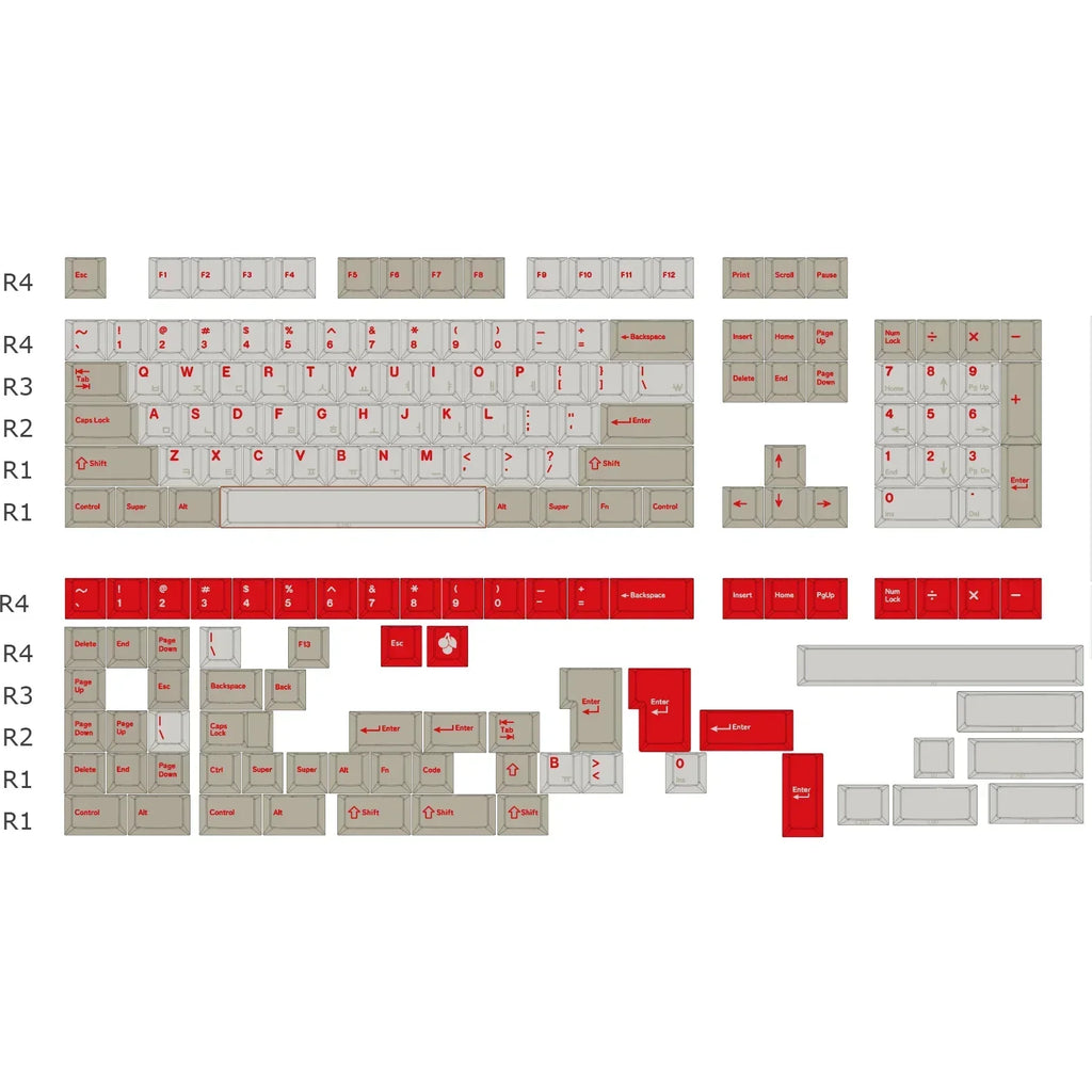 GMK Red Alert Theme Keycaps Cherry Profile PBT Thermal Sublimation Keycap Customized Keycaps Compatible with Mechanical Keyboard