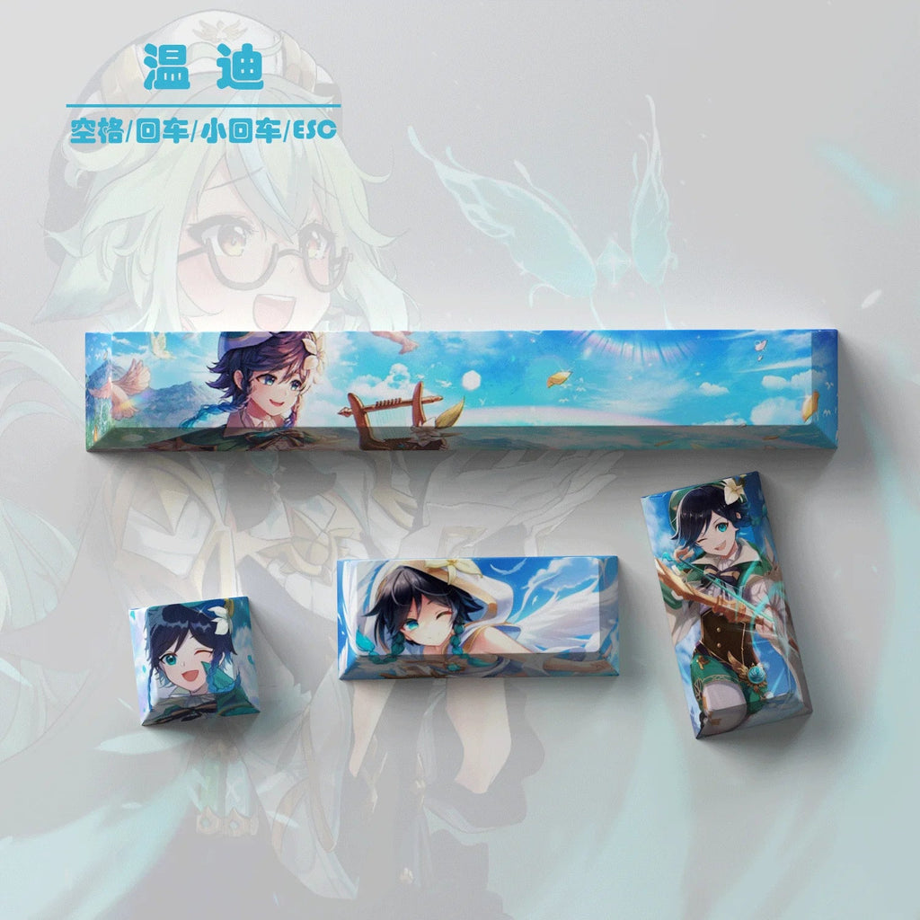 New Genshin Impact Keycaps DIY Anime Keyboard Cap Cherry Profile Pbt R4 Customl Mechanical Keyboard Decorative Accessories Gifts